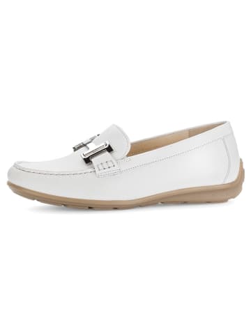 Gabor Leren mocassins wit