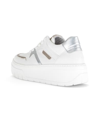 Gabor Leren sneakers wit/zilverkleurig