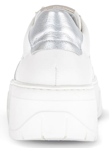 Gabor Leren sneakers wit/zilverkleurig