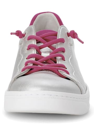 Gabor Leren sneakers zilverkleurig/fuchsia