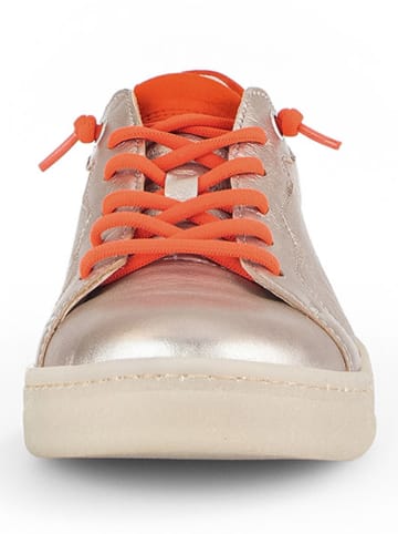 Gabor Leder-Sneakers in Beige/ Orange