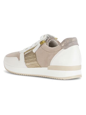 Gabor Leder-Sneakers in Weiß/ Beige