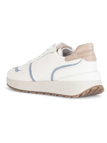 Gabor Leder-Sneakers in Weiß/ Hellblau/ Beige