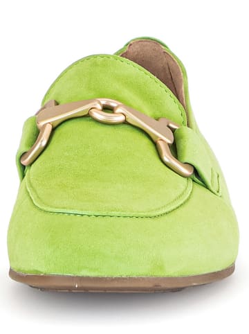 Gabor Skórzane mokasyny w kolorze zielonym