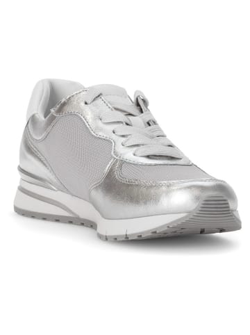 Gabor Leder-Sneakers in Silber/ Grau