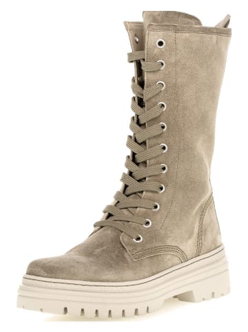 Gabor Leder-Stiefel in Khaki