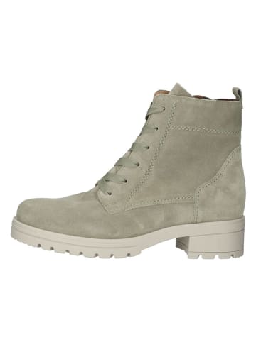 Gabor Skórzane botki w kolorze zielono-szarym