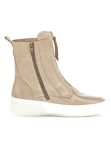 Gabor Skórzane botki w kolorze beżowym