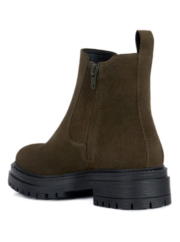 Geox Skórzane sztyblety "Iridea" w kolorze khaki