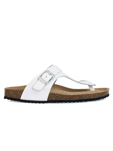 Geox Leren teenslippers "Brionia" wit