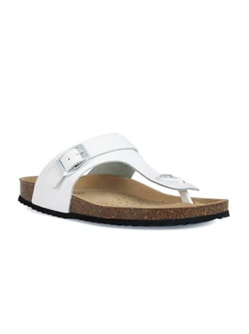 Geox Leren teenslippers "Brionia" wit