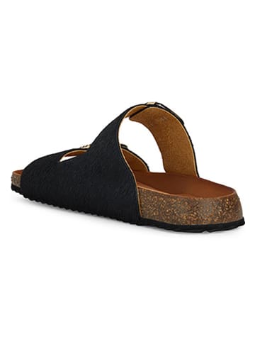 Geox Leder-Pantoletten "New Brionia" in Schwarz
