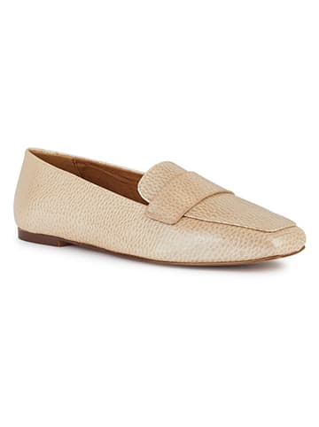 Geox Skórzane slippersy "Marsilea" w kolorze beżowym