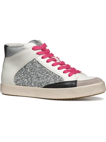 Geox Sneakersy "Blomiee" w kolorze srebrno-czarno-kremowym