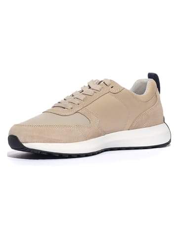 Geox Skórzane sneakersy "Volpiano" w kolorze beżowym