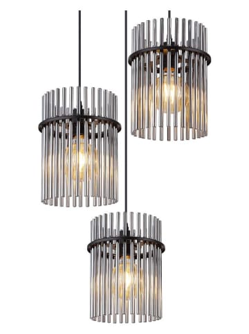 Globo lighting Hängeleuchte "Gorley" in Schwarz/ Grau - Ø 47 cm