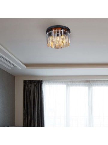 Globo lighting Plafonnière "Gorly" zwart/bruin - Ø 32 cm