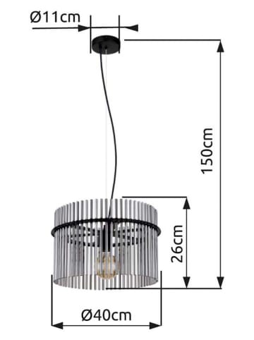 Globo lighting Hängeleuchte "Gorley" in Schwarz/ Grau - Ø 40 cm