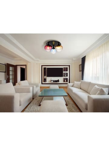 Globo lighting Lampa sufitowa "Sander" w kolorze czarnym ze wzorem - wys. 21,5 x Ø 47 cm