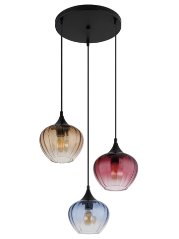 Globo lighting Hanglamp "Sander" zwart/meerkleurig - (H)150 x Ø 45 cm