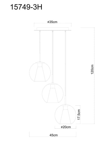 Globo lighting Hängeleuchte "Barry" in Schwarz - (H)120 x Ø 45 cm