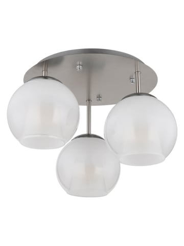 Globo lighting Lampa sufitowa "Barry" w kolorze srebrno-białym - wys. 28,5 x Ø 41 cm
