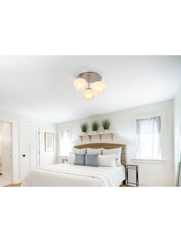 Globo lighting Deckenleuchte "Barry" in Weiß/ Silber - (H)28,5 x Ø 41 cm