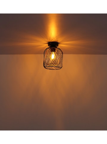 Globo lighting Plafonnière "Dichti" zwart/goudkleurig - (H)24,5 x Ø 18 cm