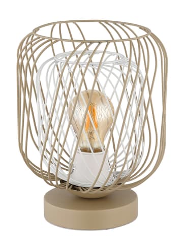 Globo lighting Lampa stołowa "Dichti" w kolorze beżowo-białym - wys. 24,5 x Ø 18 cm