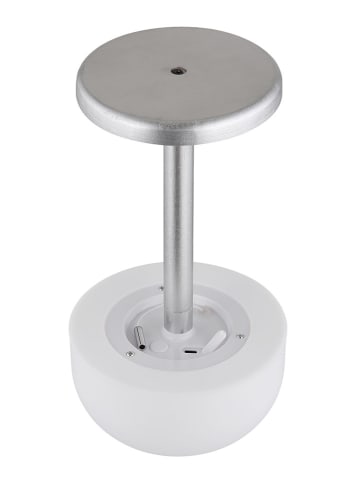 Globo lighting Ledtafellamp zilverkleurig/wit - (H)28 x Ø 11 cm