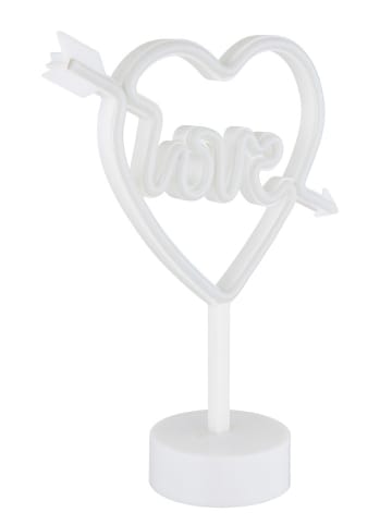 Globo lighting Lampa dekoracyjna LED "Love" w kolorze białym - 18,5 x 32 x 10 cm