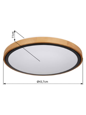 Globo lighting LED-Deckenleuchte "Bruno" in Hellbraun/ Schwarz - (H)110 x Ø 43,7 cm