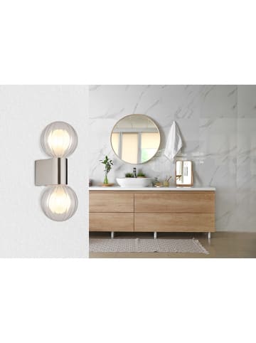 Globo lighting Ledwandlamp "Ander" zilverkleurig - (B)10 x (H)26 cm