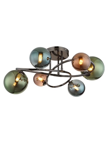 Globo lighting Ledplafonnière "Riha" blauw/groen/petrol - (H)25 x Ø 6,5 cm