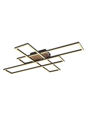 Globo lighting Lampa sufitowa LED "Dakari" w kolorze czarno-jasnobrązowym - 80 x 10 x 60 cm