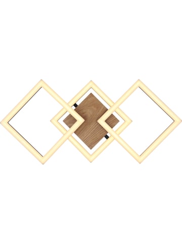 Globo lighting Ledplafonnière "Kerry" wit/lichtbruin - (L)66 x (B)31 x (H)7,5 cm