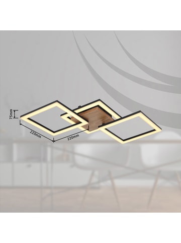 Globo lighting LED-Deckenleuchte "Kerry" in Weiß/ Hellbraun - (L)66 x (B)31 x (H)7,5 cm