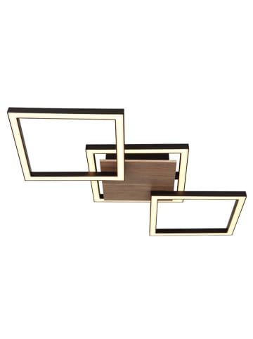 Globo lighting LED-Deckenleuchte "Kaden" in Schwarz/ Hellbraun - (B)63 x (H)5,7 x (T)27,5 cm