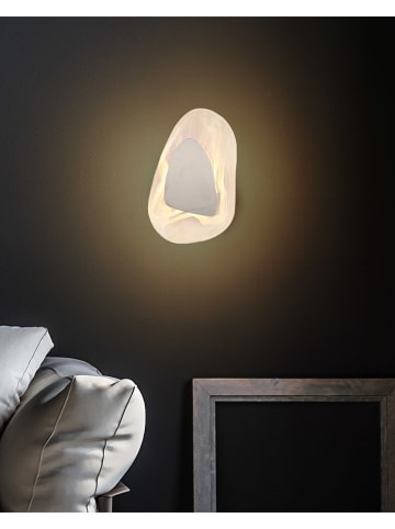 Globo lighting Ledwandlamp "Dorsey" zilverkleurig/crème - (B)20,3 x (H)31,5 cm