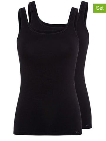 Skiny 2er-Set: Hemdchen in Schwarz
