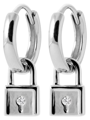 L'Atélier Précieux Silber-Creolen mit Edelsteinen