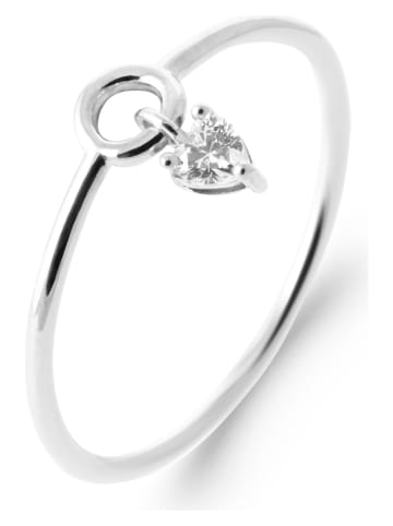 L'Atélier Précieux Srebrny pierścionek z cyrkonią