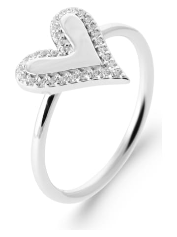 L'Atélier Précieux Srebrny pierścionek z cyrkoniami