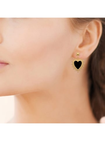 L'Atélier Précieux Pozłacane kolczyki-wkrętki z agatami