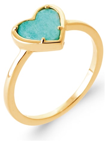 L'Atélier Précieux Pozłacany pierścionek z amazonitem