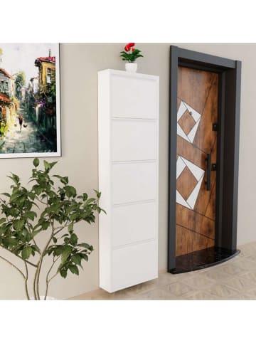 Scandinavia Concept Schuhschrank in Weiß - (B)50 x (H)169 x (T)15 cm