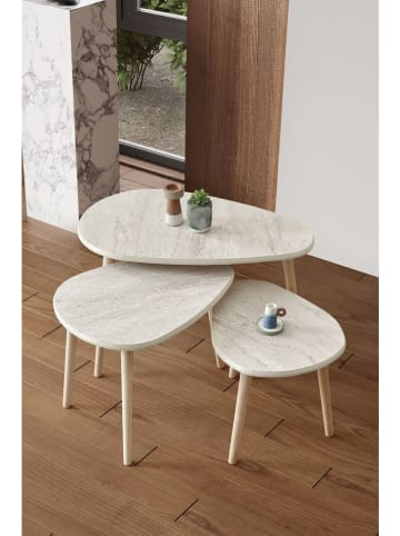 Scandinavia Concept 3-delige set: salontafels wit/beige