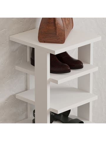 Scandinavia Concept Schuhregal "Ayka" in Weiß - (B)29,6 x (H)110 x (T)29,6 cm