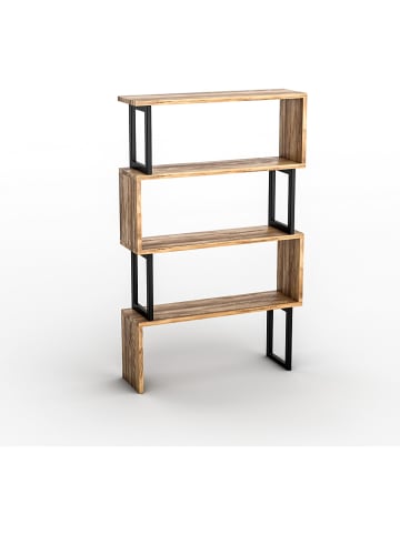 Scandinavia Concept Bücherregal "Ceylan" in Walnuss - (B)80 x (H)128 x (T)22 cm