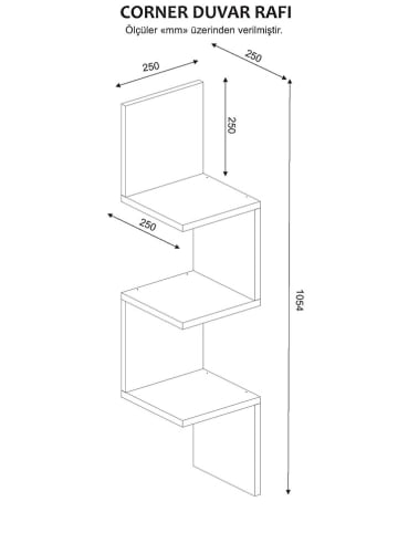 Scandinavia Concept Wandmeubel wit - (B)25 x (H)105,5 x (D)25 cm